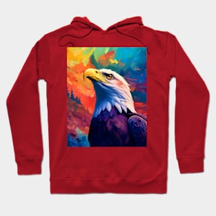 Majestic Eagle Silhouette: Freedom's Colors Hoodie